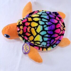BMI Merchandise Plush Pals Sea Turtle 12" Orange Rainbow Mosaic Stuffed Animal